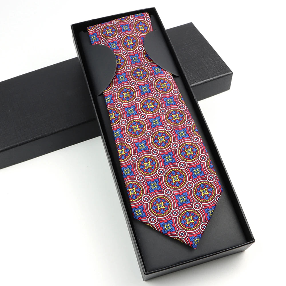 Paisley Silk-Feel Tie Gift Set