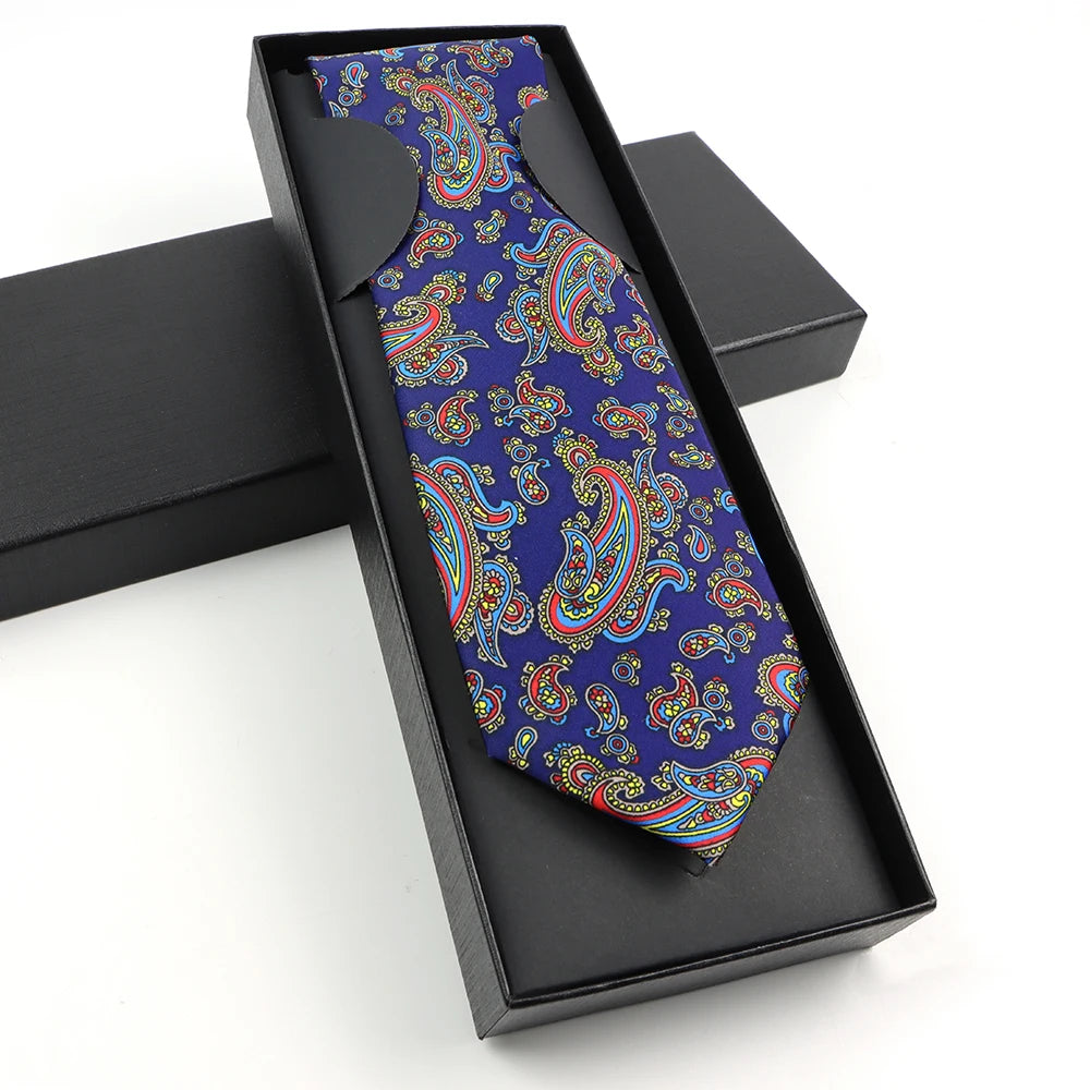 Paisley Silk-Feel Tie Gift Set