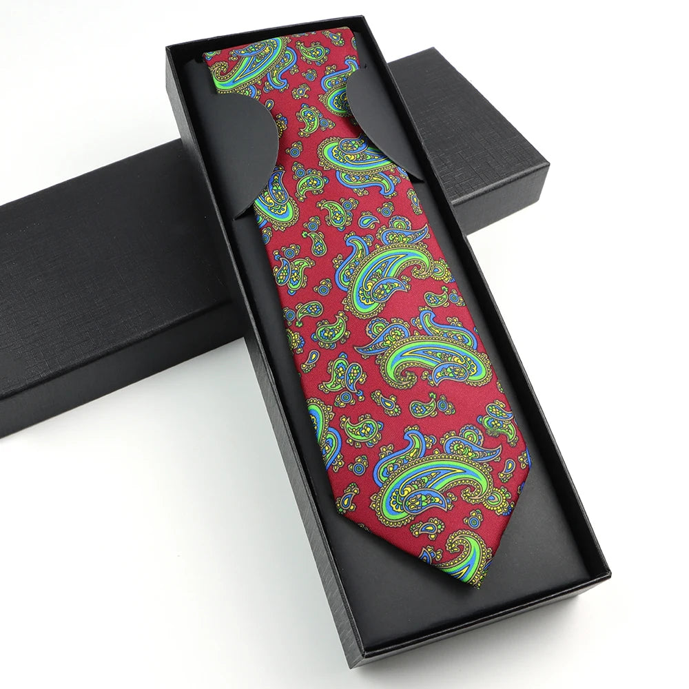 Paisley Silk-Feel Tie Gift Set